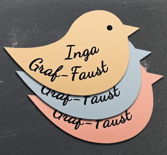Namensschild Türschild Briefkasten Schild mit Gravur im Antik-Look Vogel 